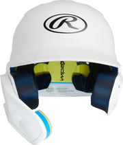 Rawlings Mach Adjust With Lhb Extension Matte Junior Batting Helmet - White