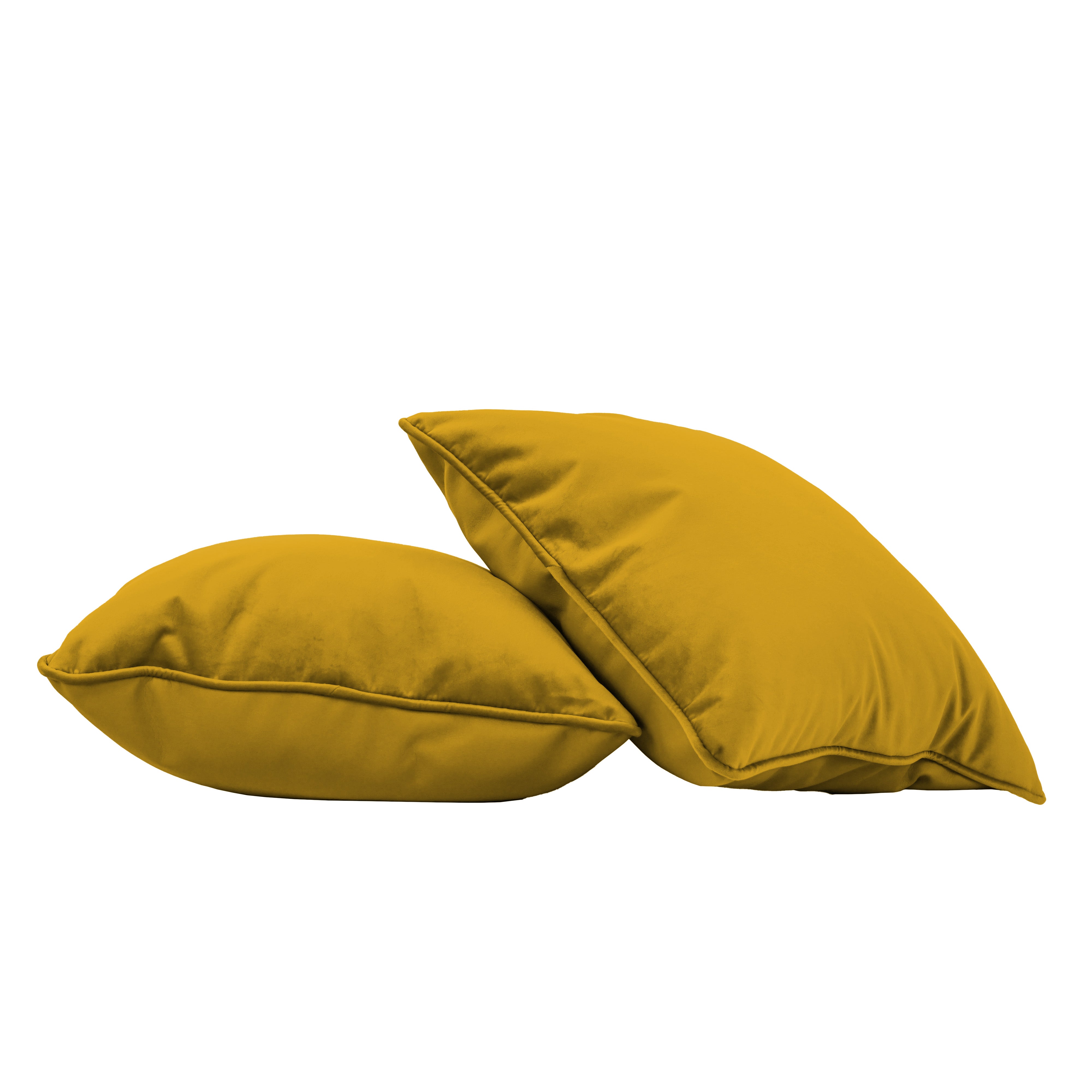 18" x 18" Square Microfiber and Faux Leather Pillow with Piping, 2-Piece - Dijon