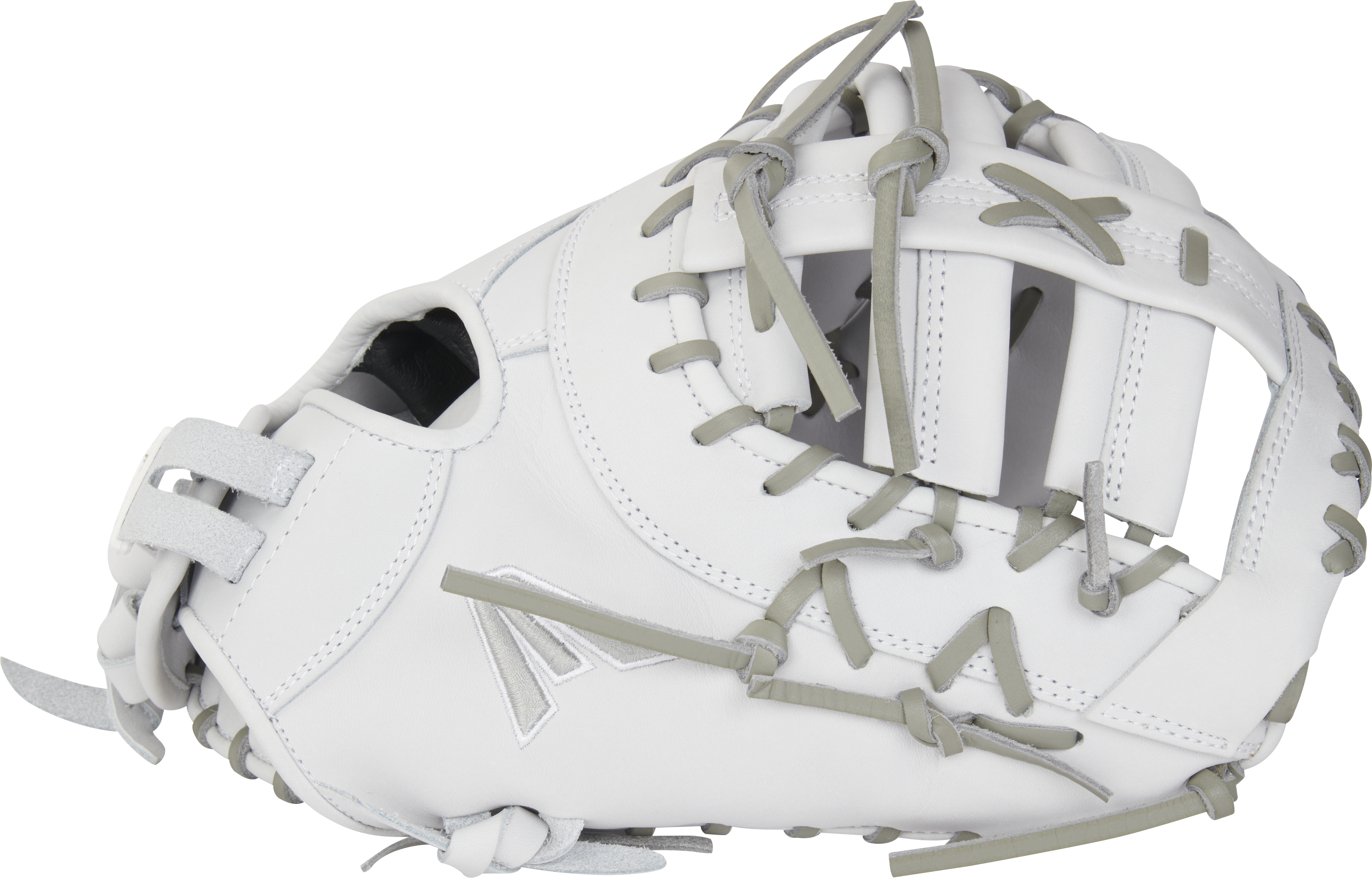Easton Pro Collection Series First Base Mitt 13-Inch Softball Glove  - Right Hand Thrower - White/Gray