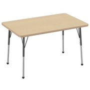 30" x 48" Rectangle T-Molding Activity Table with Adjustable Standard Ball Glide Legs - Maple/Maple/Black
