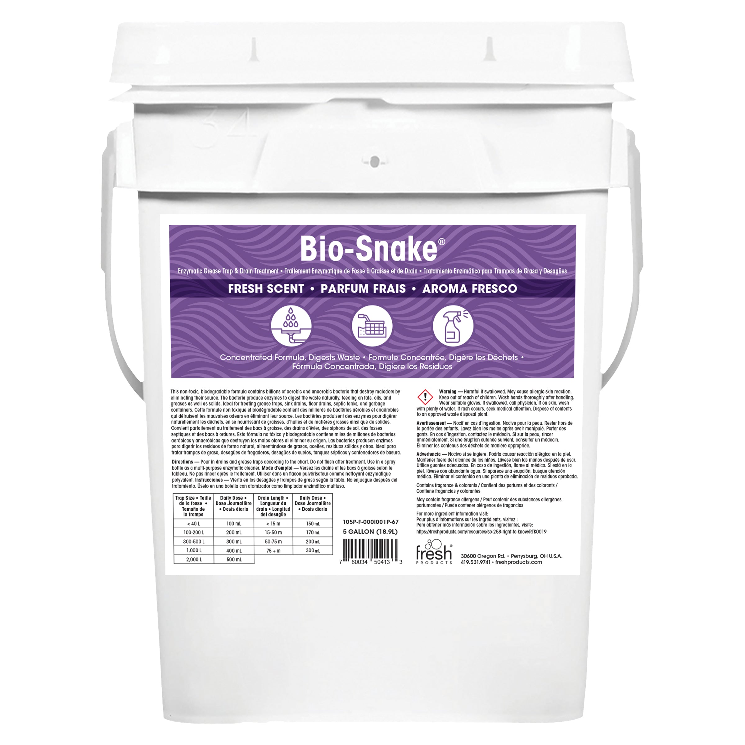 Bio-Snake Liquid - 5 gallons Fresh Scent (1 Pack)