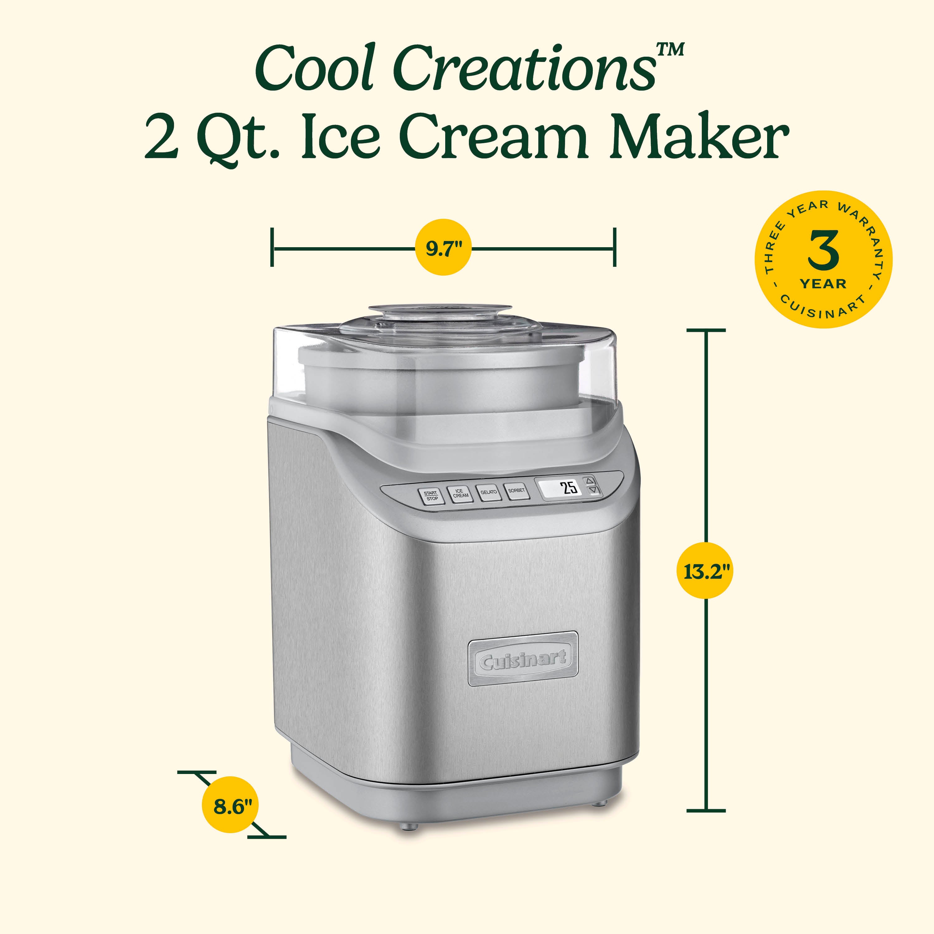 Cool Creations 2 Quart Ice Cream Maker