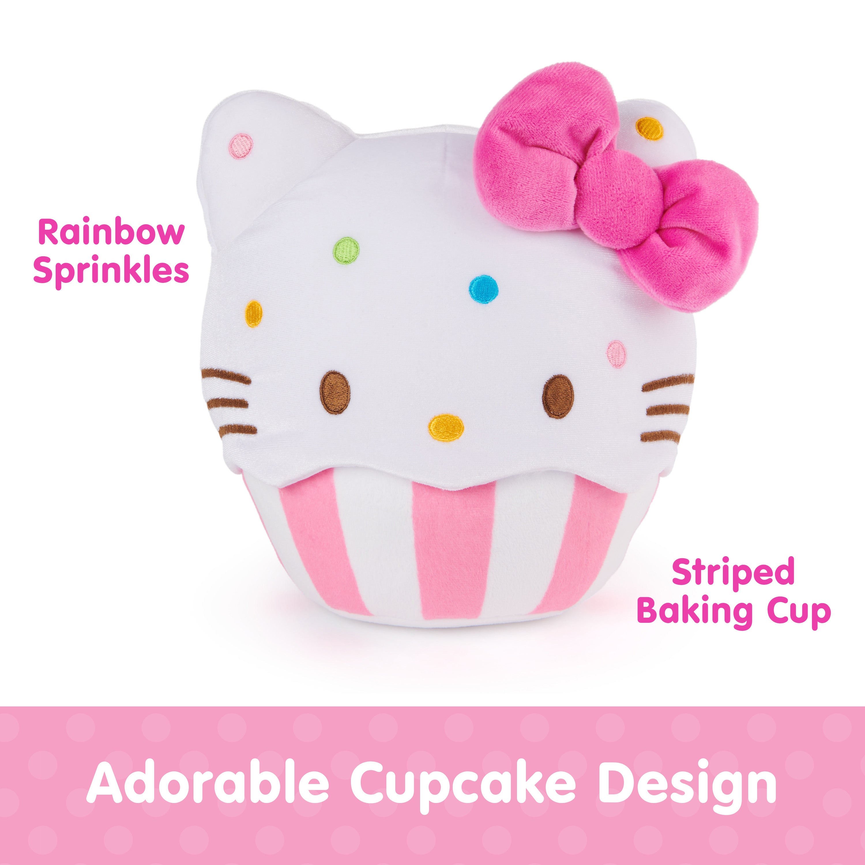 GUND Sanrio Official Hello Kitty Cupcake Plush, Stuffed Animal for Ages 1 and Up, Pink/White, 8”