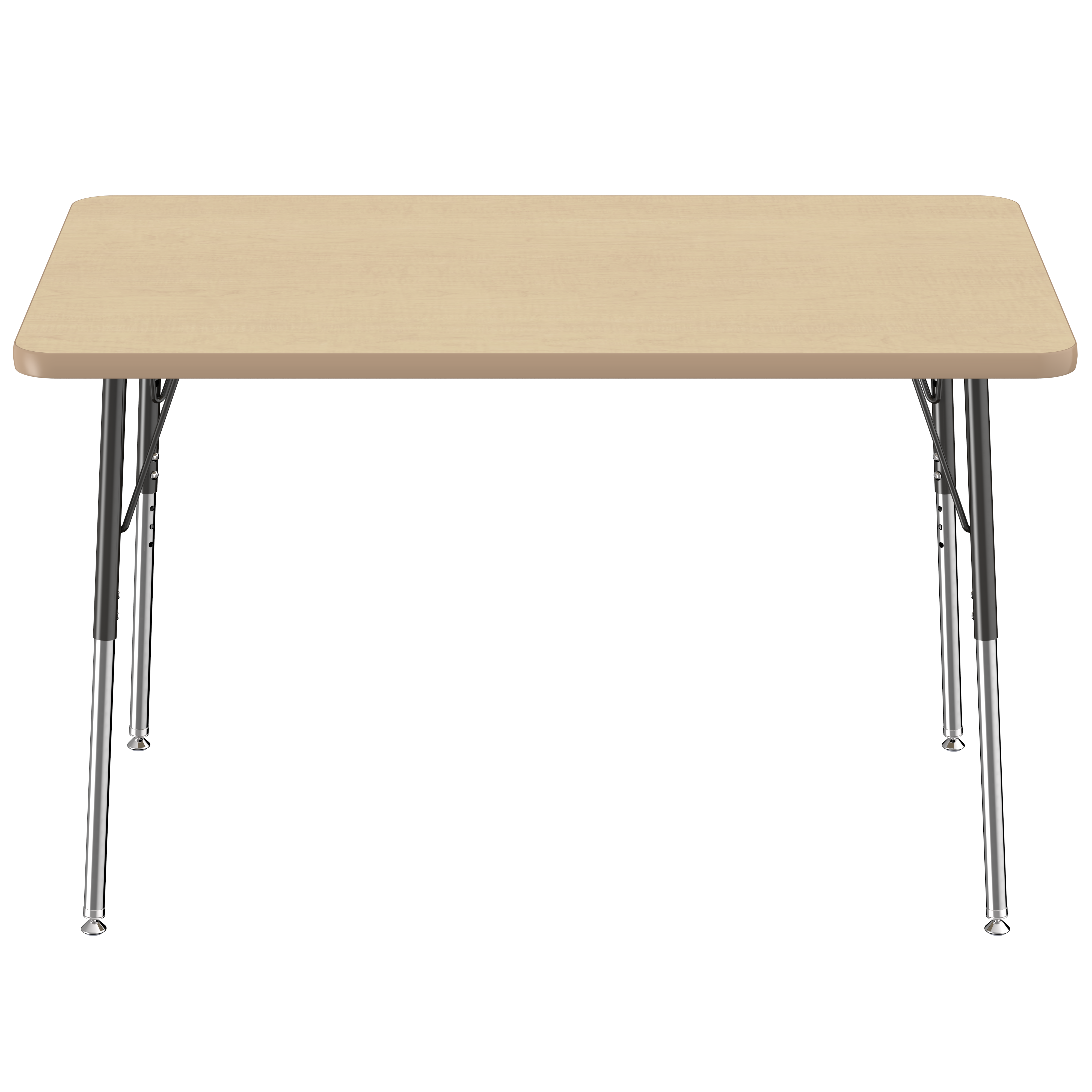 30" x 48" Rectangle T-Molding Activity Table with Adjustable Standard Swivel Glide Legs - Maple/Maple/Black