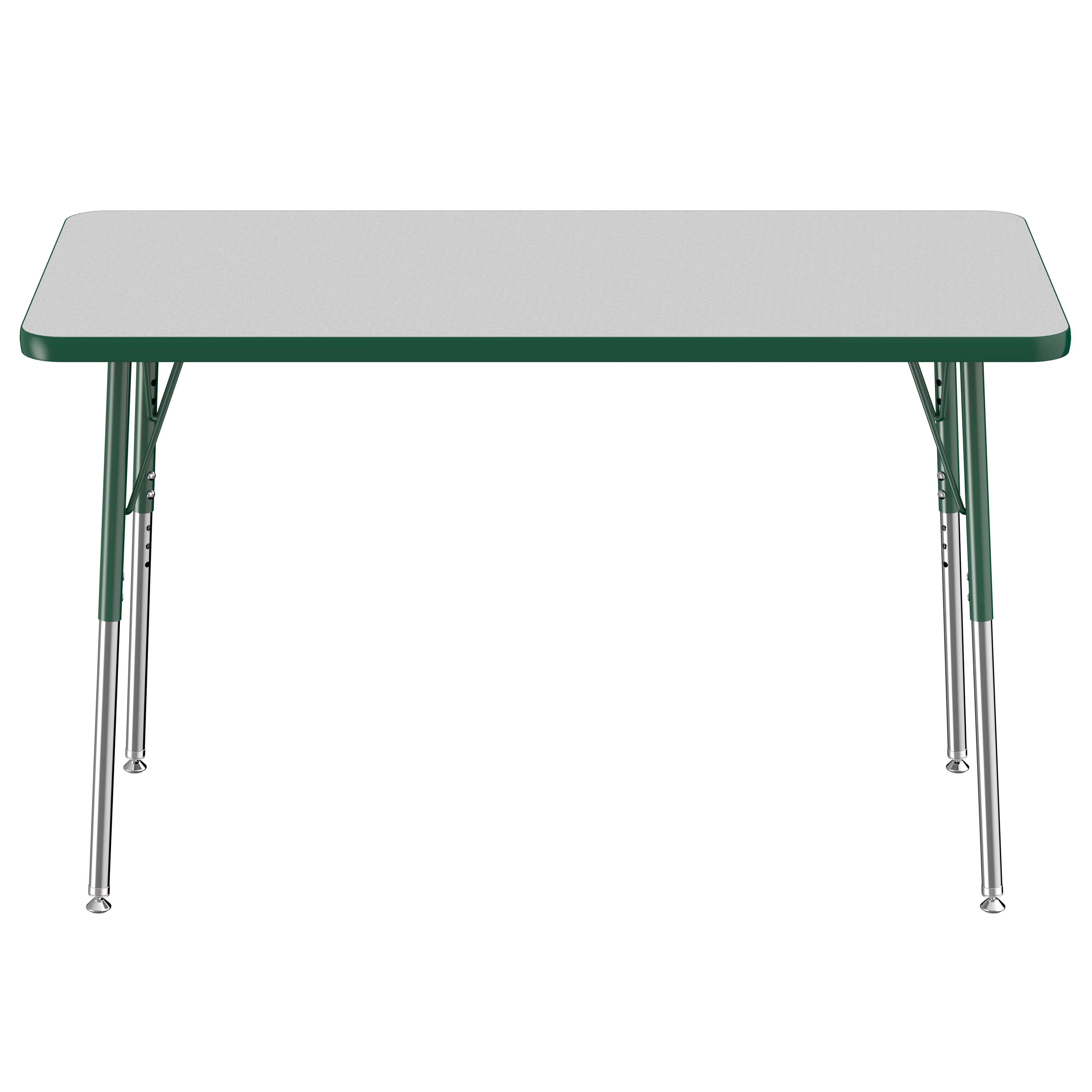 24" x 48" Rectangle T-Molding Activity Table with Adjustable Standard Swivel Glide Legs - Gray/Green