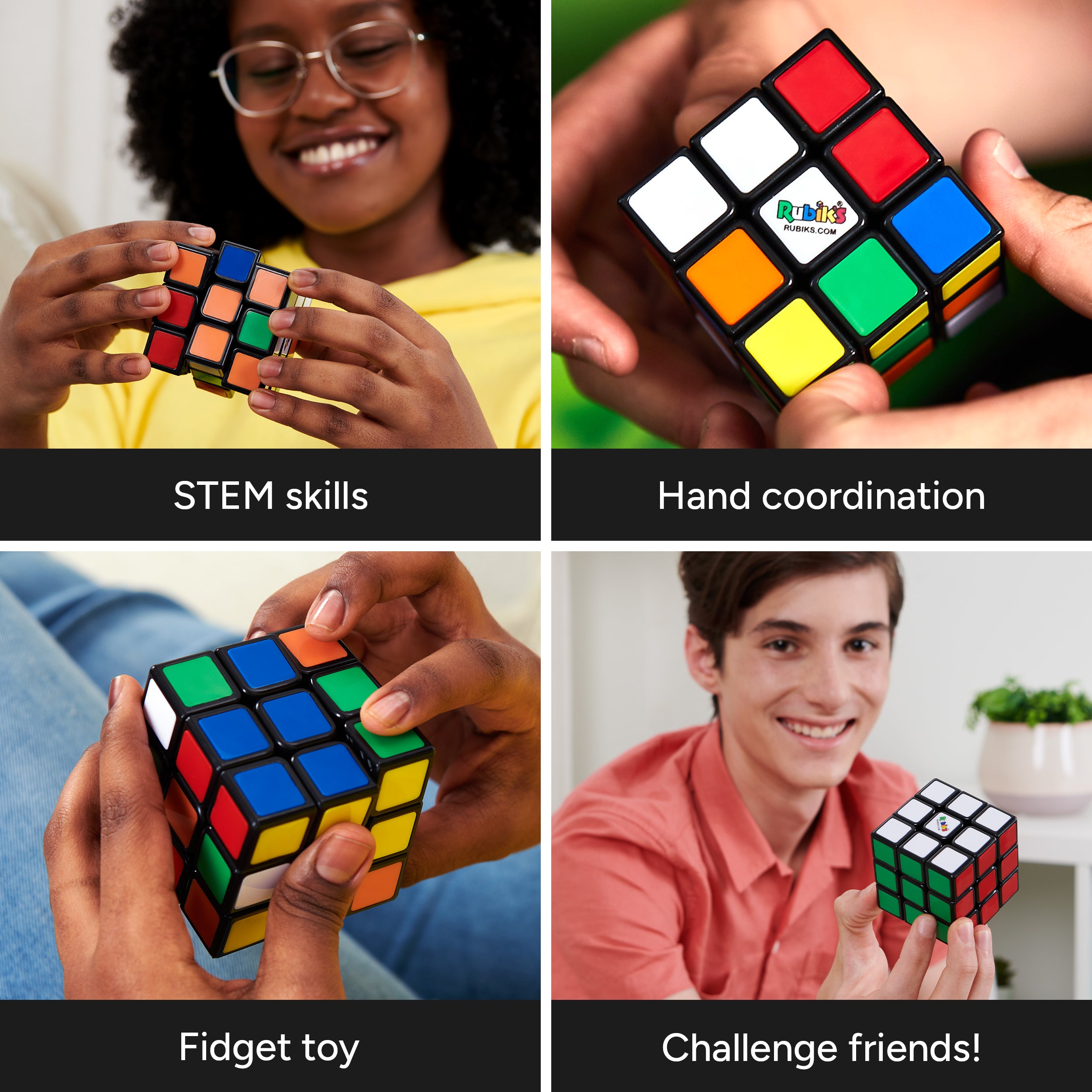 Rubik’s Cube, The Original 3x3 Color-Matching Puzzle Classic Problem-Solving Challenging Brain Teaser Fidget Toy, Packaging May Vary, for Adults & Kids Ages 8 and up