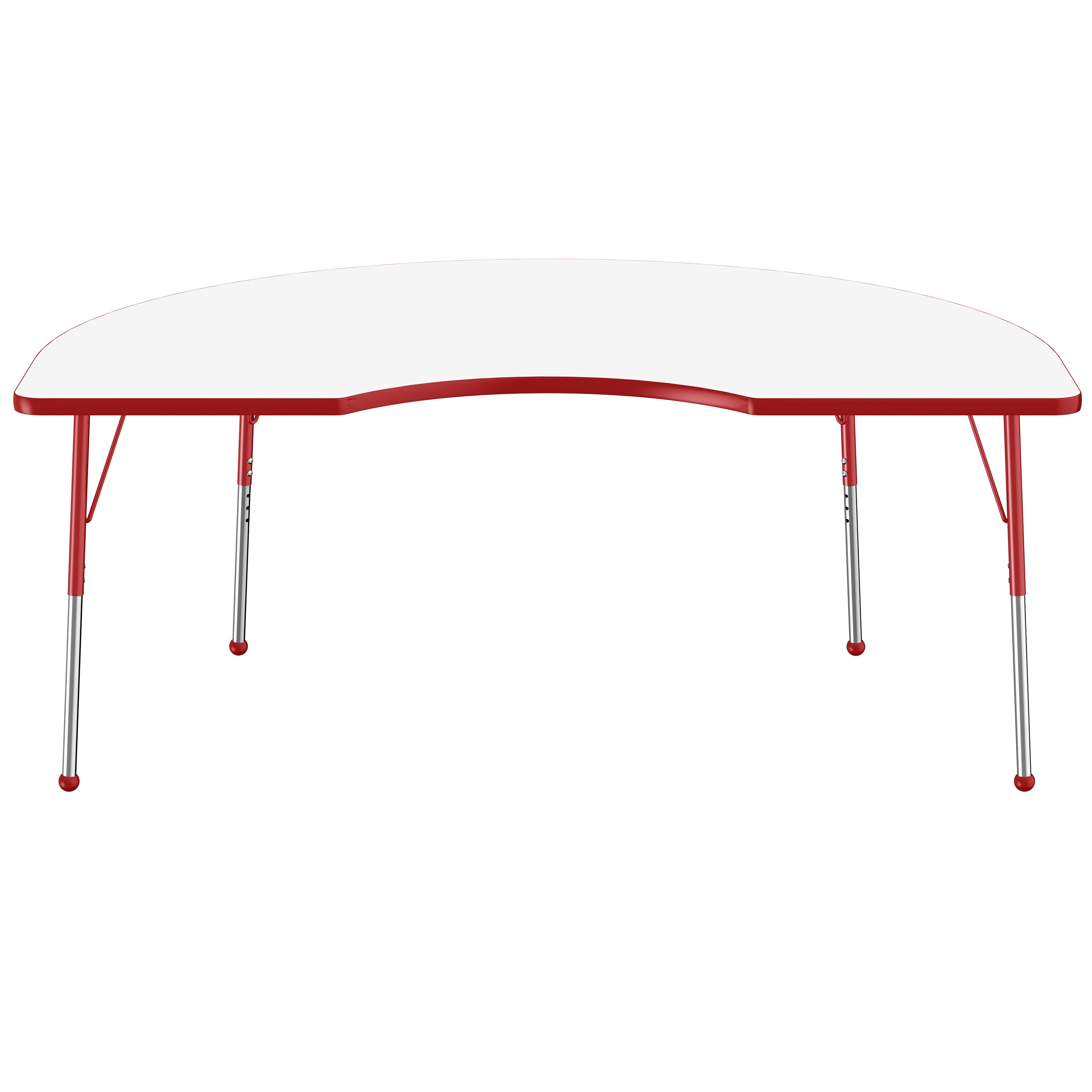 48" x 72" Kidney Dry-Erase Activity Table with Adjustable Standard Ball Glide Legs - Whiteboard/Red