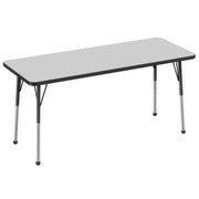 24" x 60" Rectangle Thermofused Activity Table with Adjustable Standard Ball Glide Legs - Gray/Black