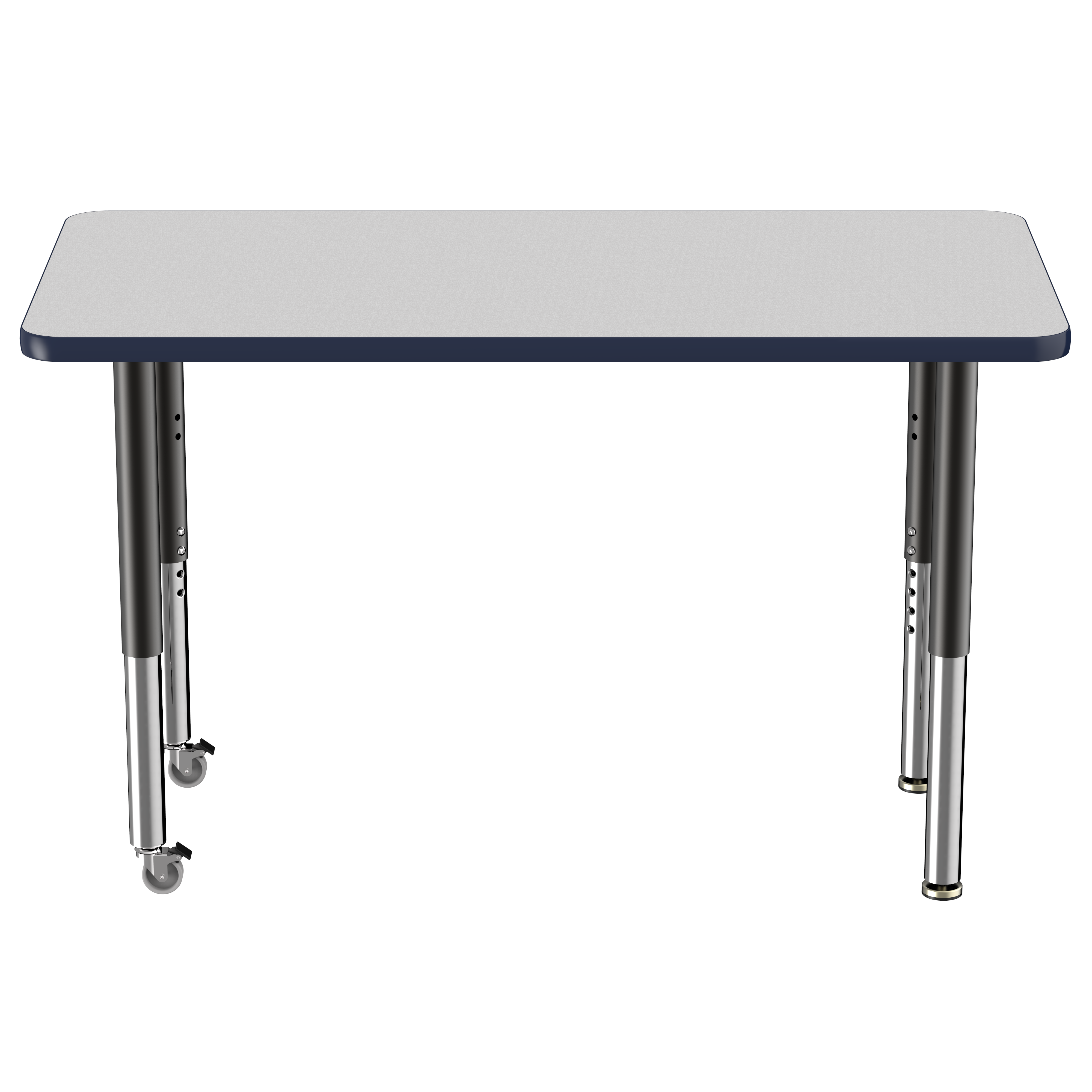 24" x 48" Rectangle T-Molding Activity Table with Adjustable Super Legs - Gray/Navy/Black