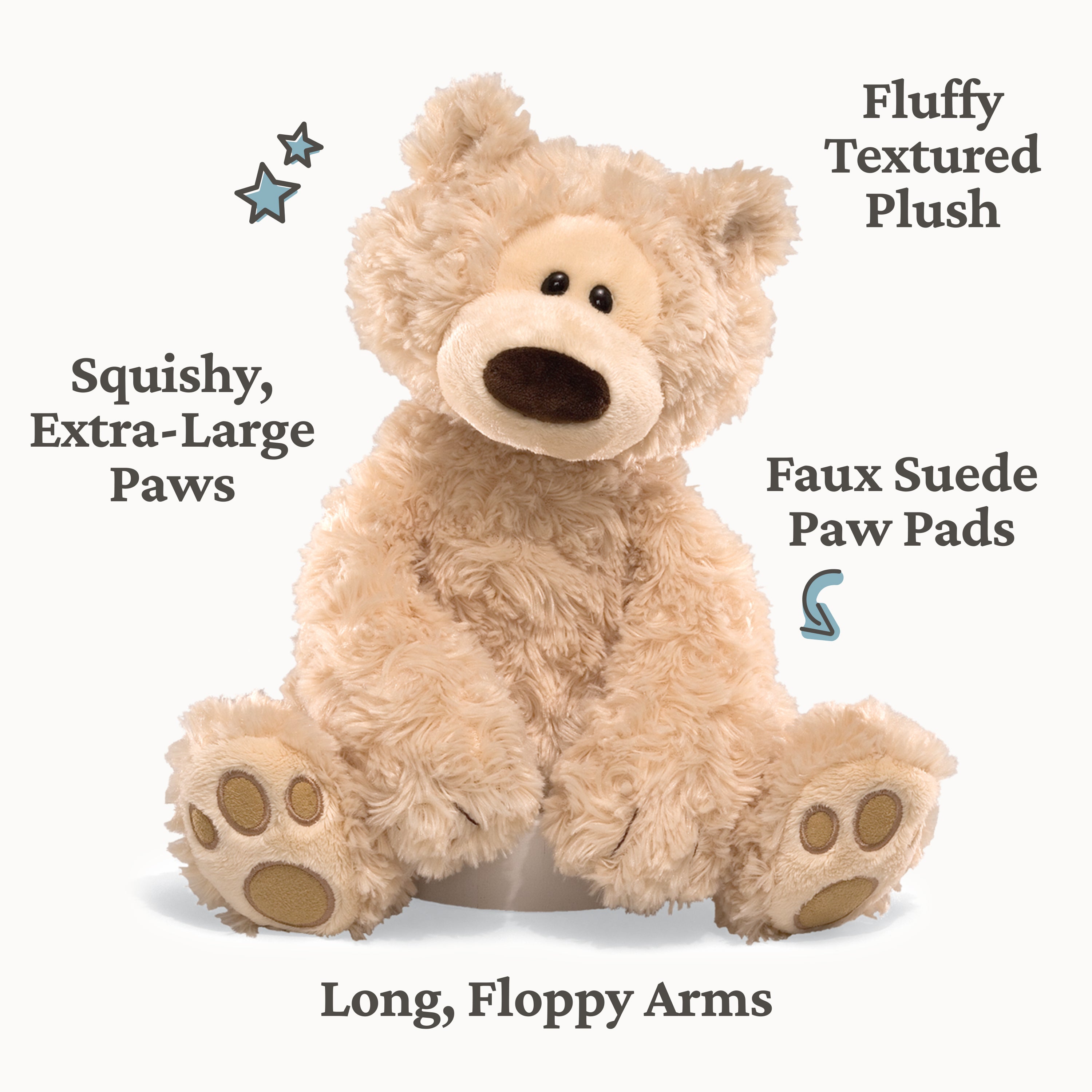 GUND Philbin Classic Teddy Bear, Premium Stuffed Animal for Ages 1 and Up, Beige, 18”