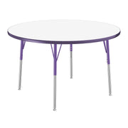 48" Round Dry-Erase Activity Table with Adjustable Standard Swivel Glide Legs - Whiteboard/Eggplant/Purple
