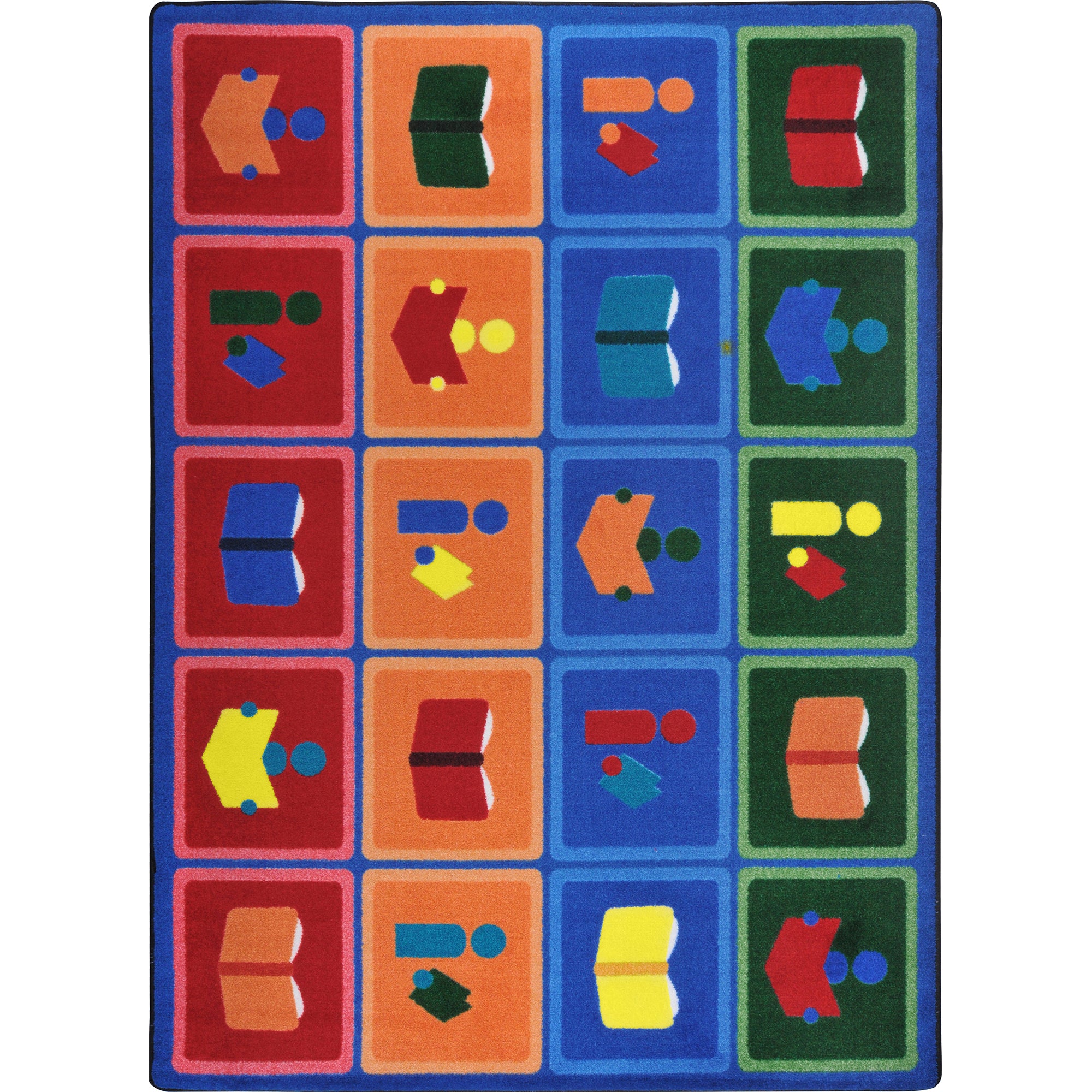 Library Blocks 5'4" x 7'8" area rug in color Multi