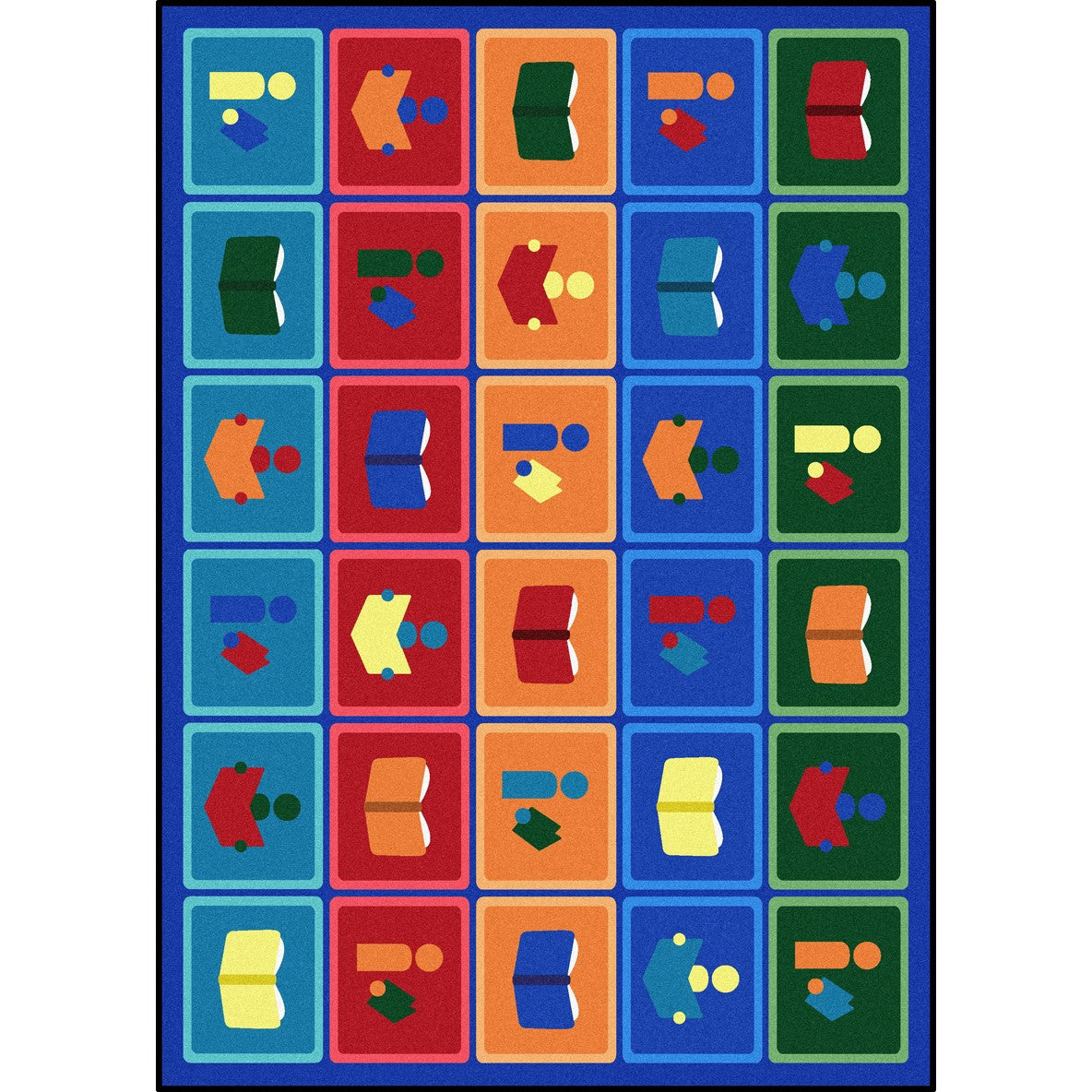 Library Blocks 10'9" x 13'2" area rug in color Multi