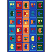 Library Blocks 10'9" x 13'2" area rug in color Multi