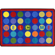 Library Dots 2'8" x 3'10" area rug in color Multi