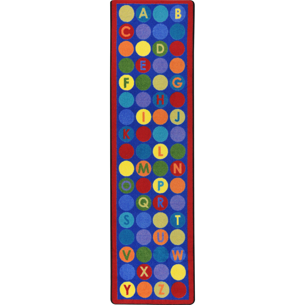 Library Dots 2'1" x 7'8" Runner area rug in color Multi