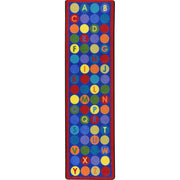 Library Dots 2'1" x 7'8" Runner area rug in color Multi
