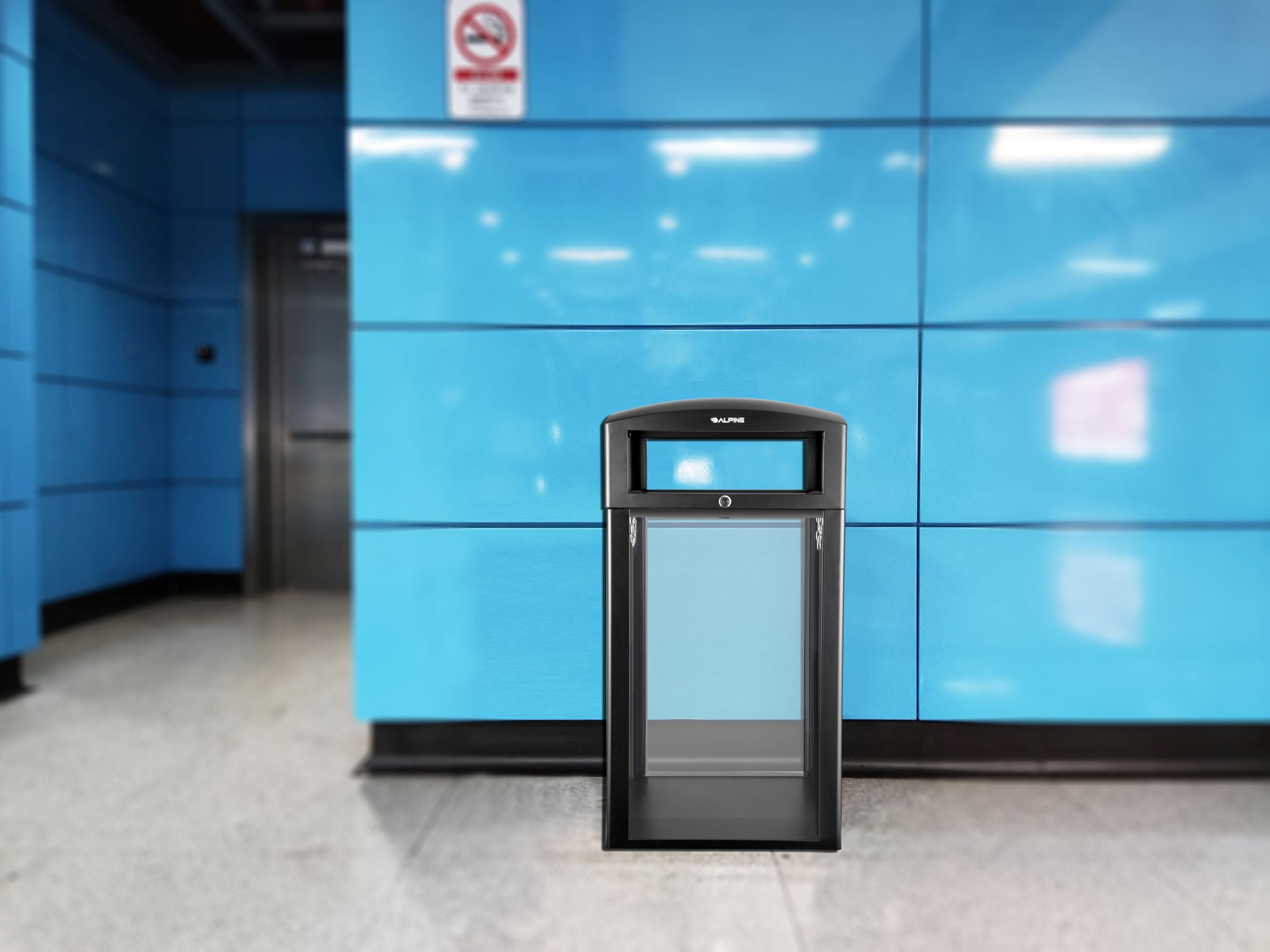 ALP471-40-CLR: 40-Gallon, DHS-Complaint, Waste Receptacle with Transparent Panel’s