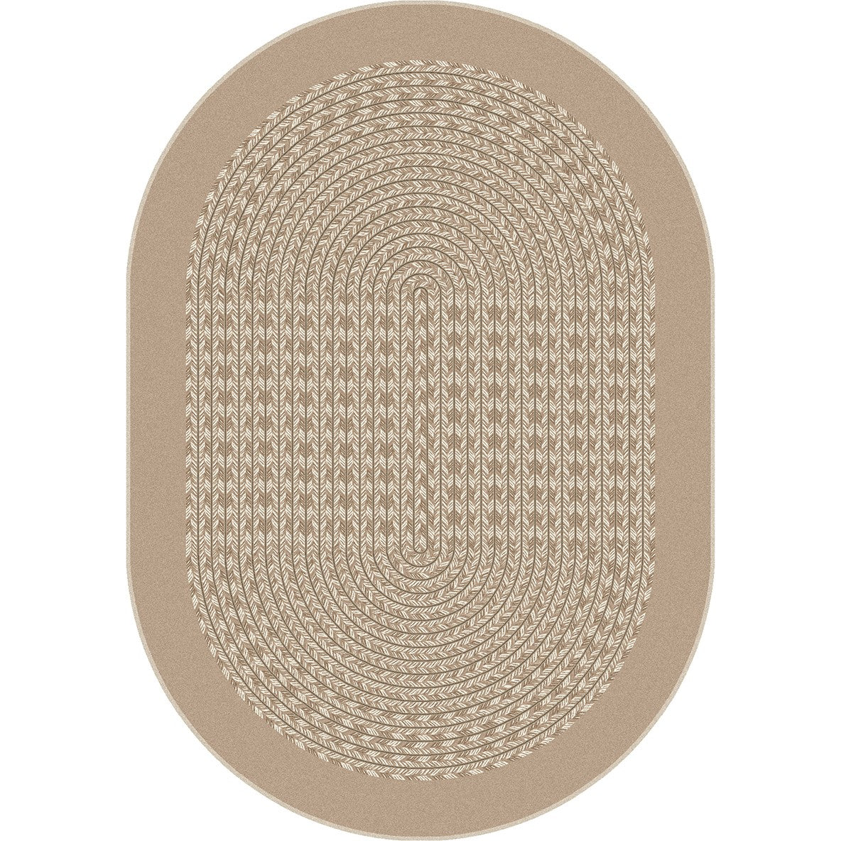 Like Home 3'10" x 5'4" Oval area rug in color Beige