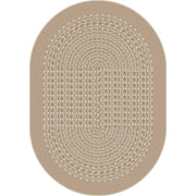 Like Home 3'10" x 5'4" Oval area rug in color Beige