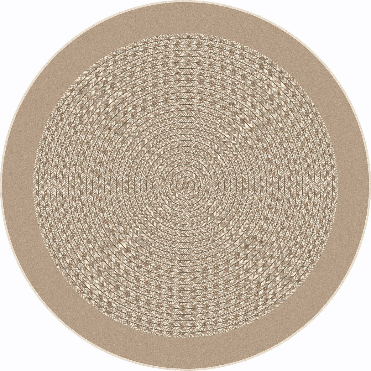 Like Home 7'7" Round area rug in color Beige