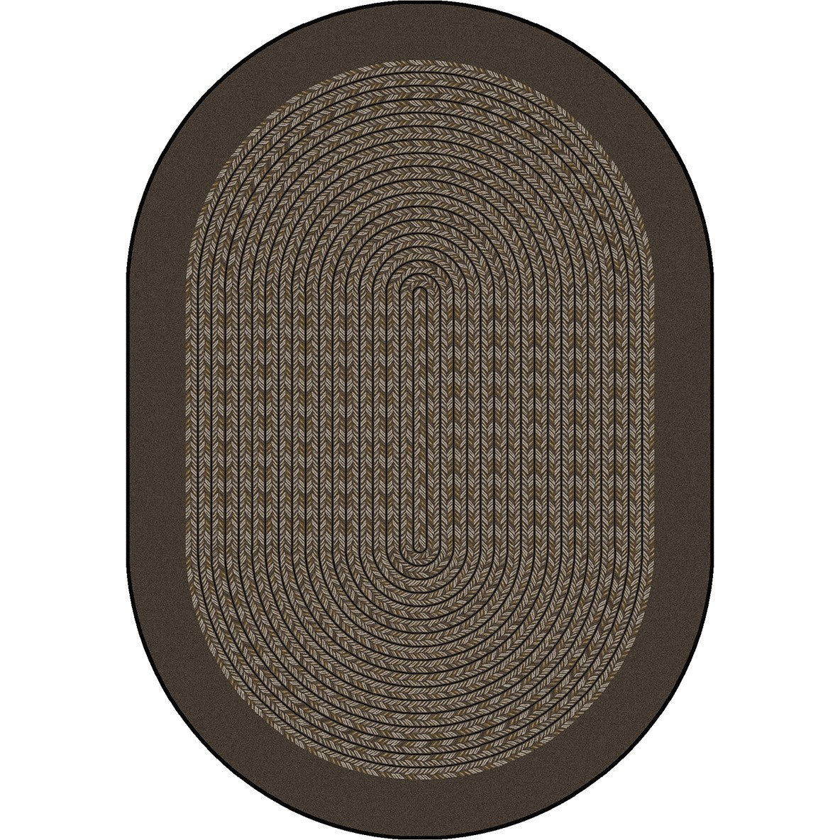 Like Home 5'4" x 7'8" Oval area rug in color Chocolate