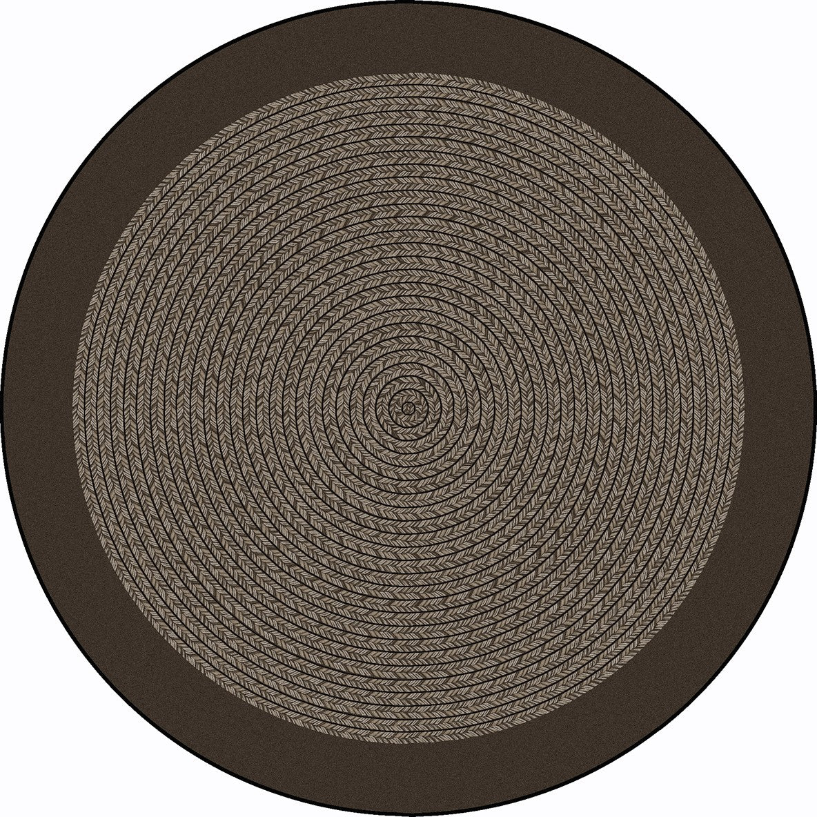 Like Home 5'4" Round area rug in color Chocolate