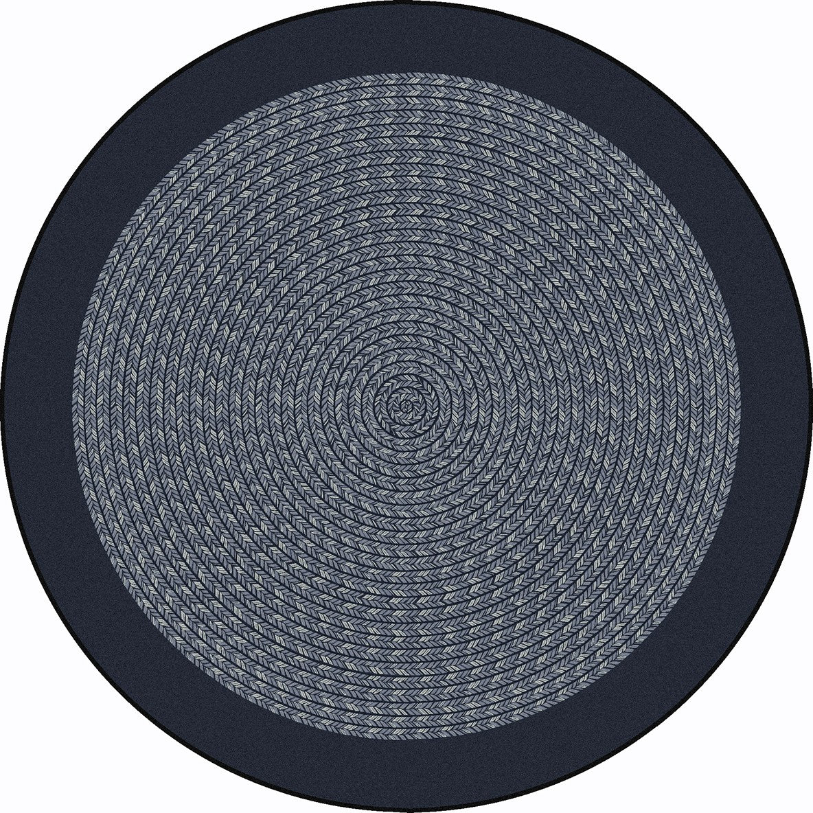 Like Home 5'4" Round area rug in color Navy