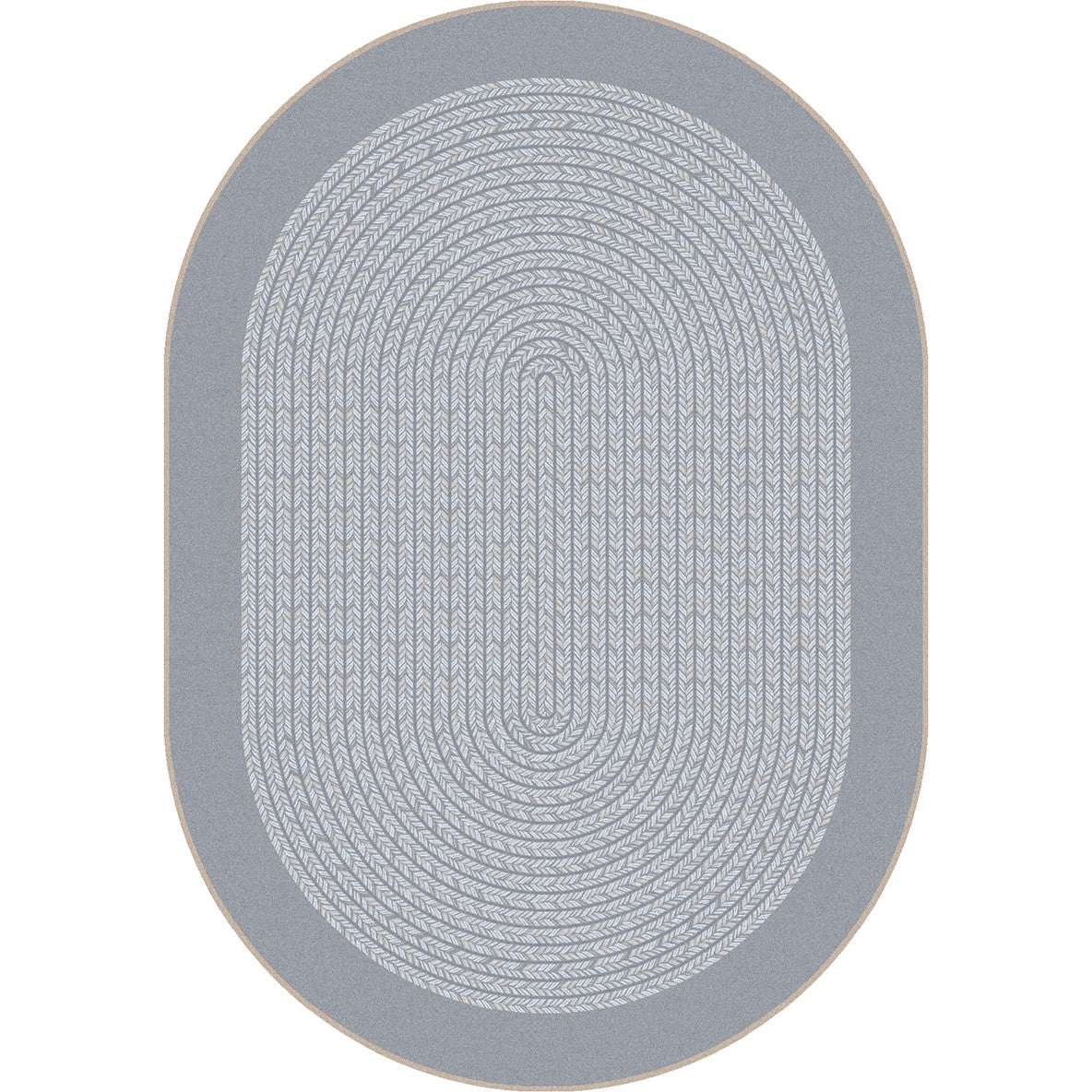 Like Home 3'10" x 5'4" Oval area rug in color Silver