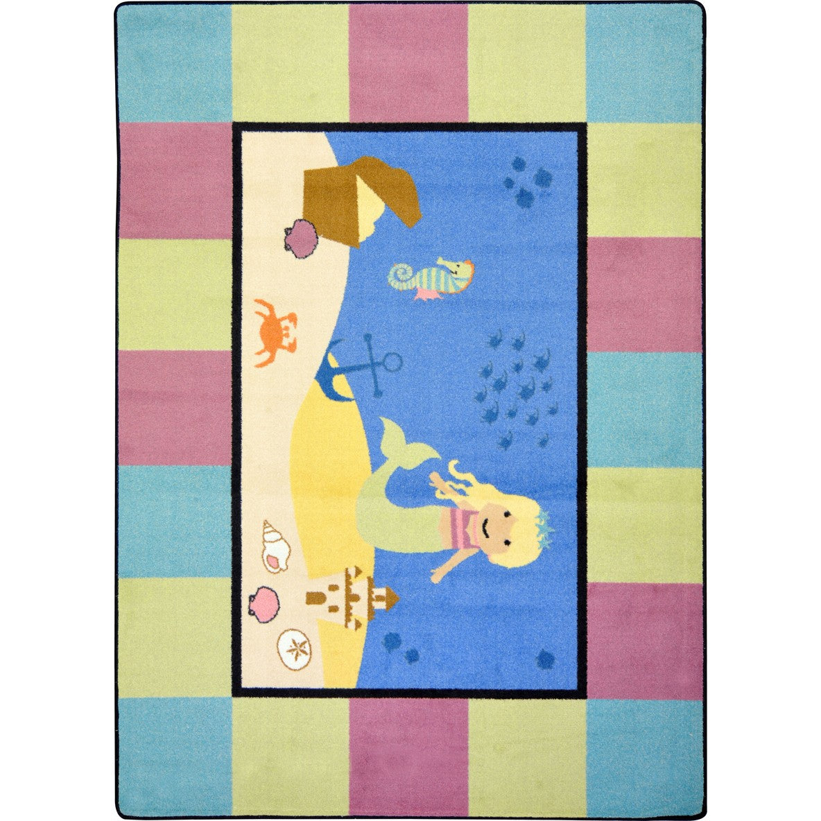 Lil' Mermaid 5'4" x 7'8" area rug in color Multi