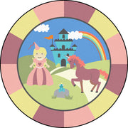Lil' Princess 7'7" Round area rug in color Multi