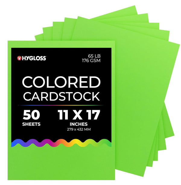 Hygloss Colored Cardstock - 11"x17", 50 sheets, Light Green