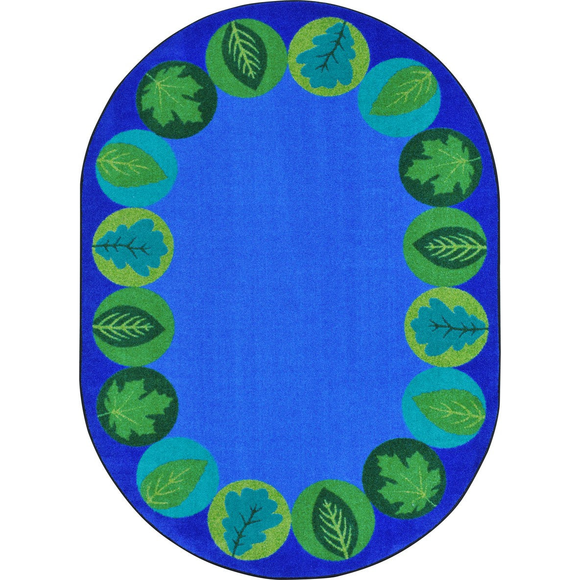 Lively Leaves 5'4" x 7'8" Oval area rug in color Multi