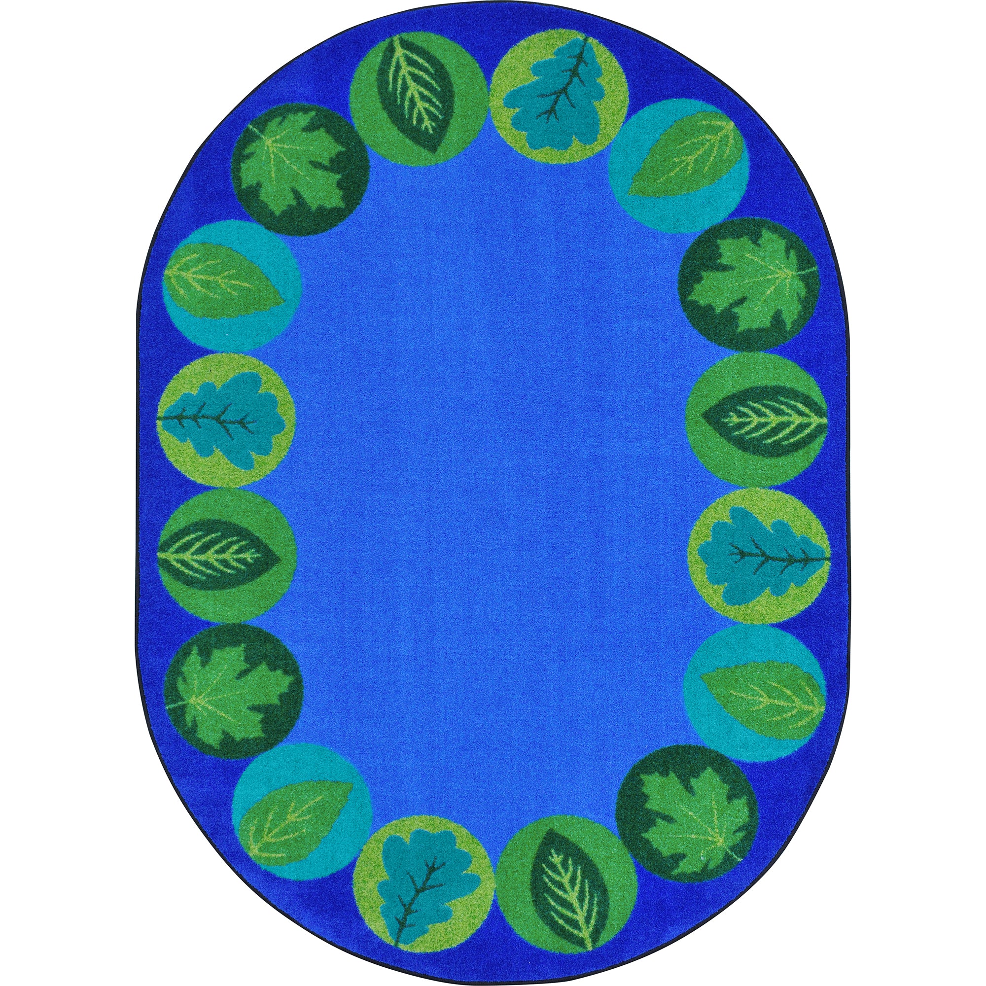 Lively Leaves 7'8" x 10'9" Oval area rug in color Multi