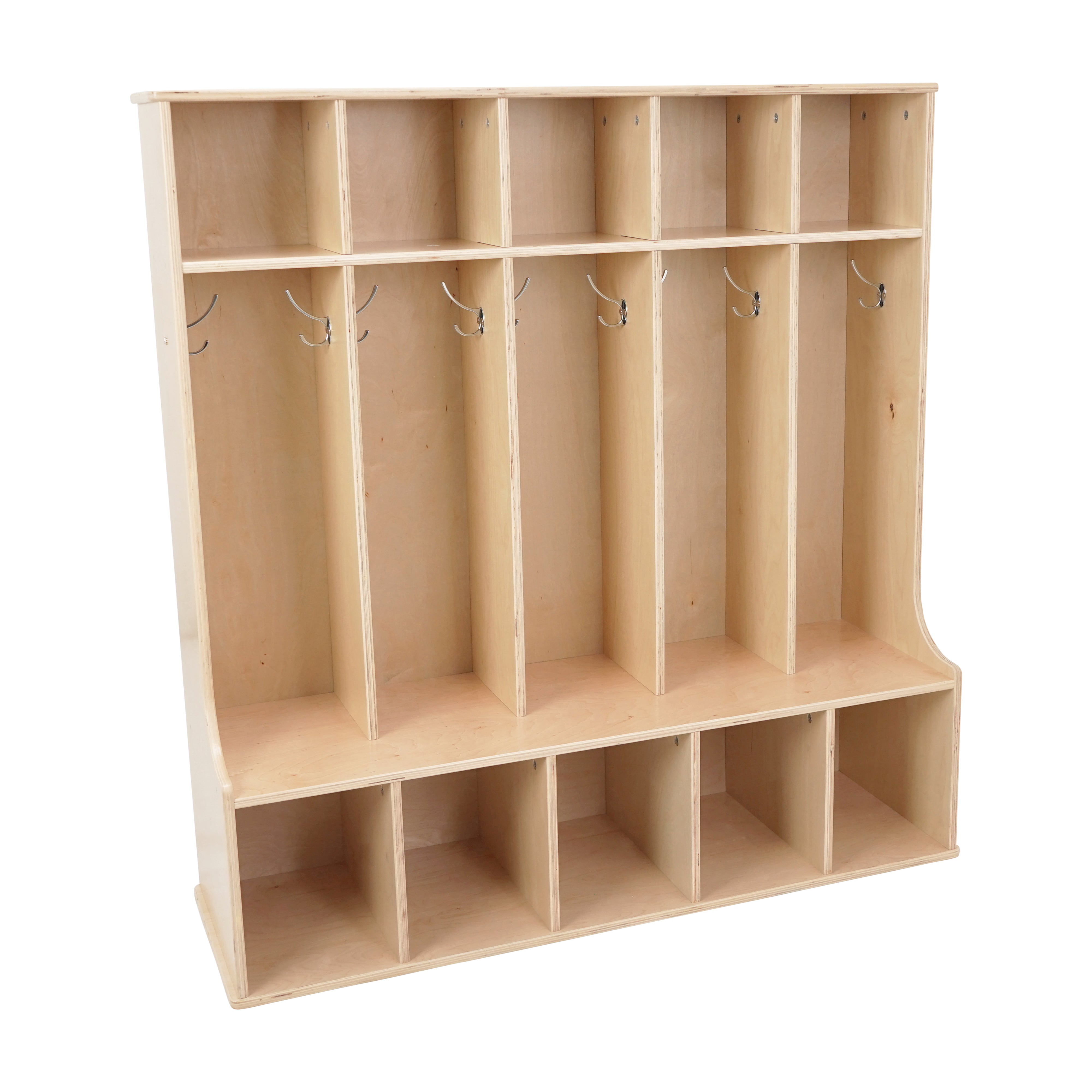 Birch 5-Section Locker with Upper Cubbies