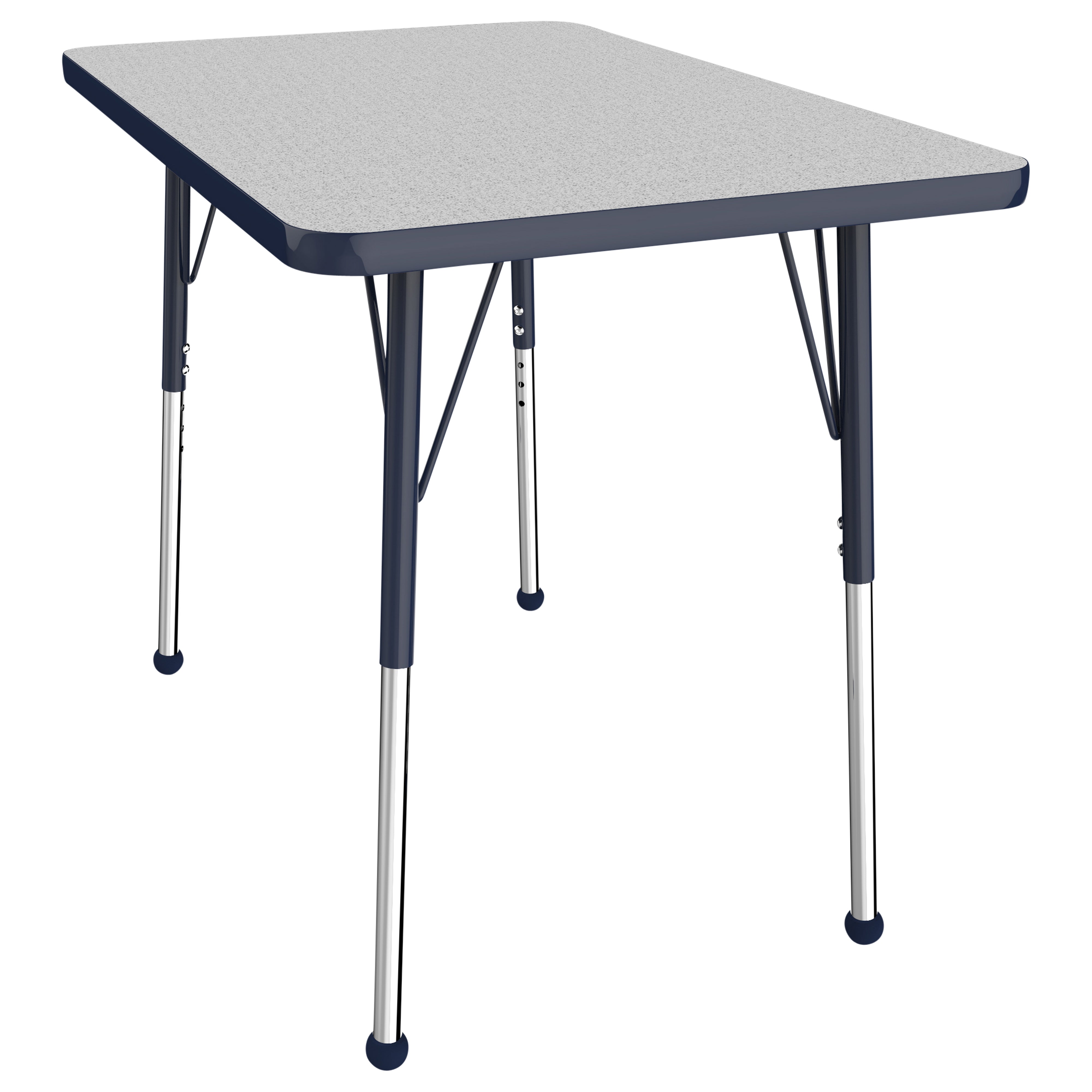 24" x 36" Rectangle T-Molding Activity Table with Adjustable Standard Ball Glide Legs - Gray/Navy