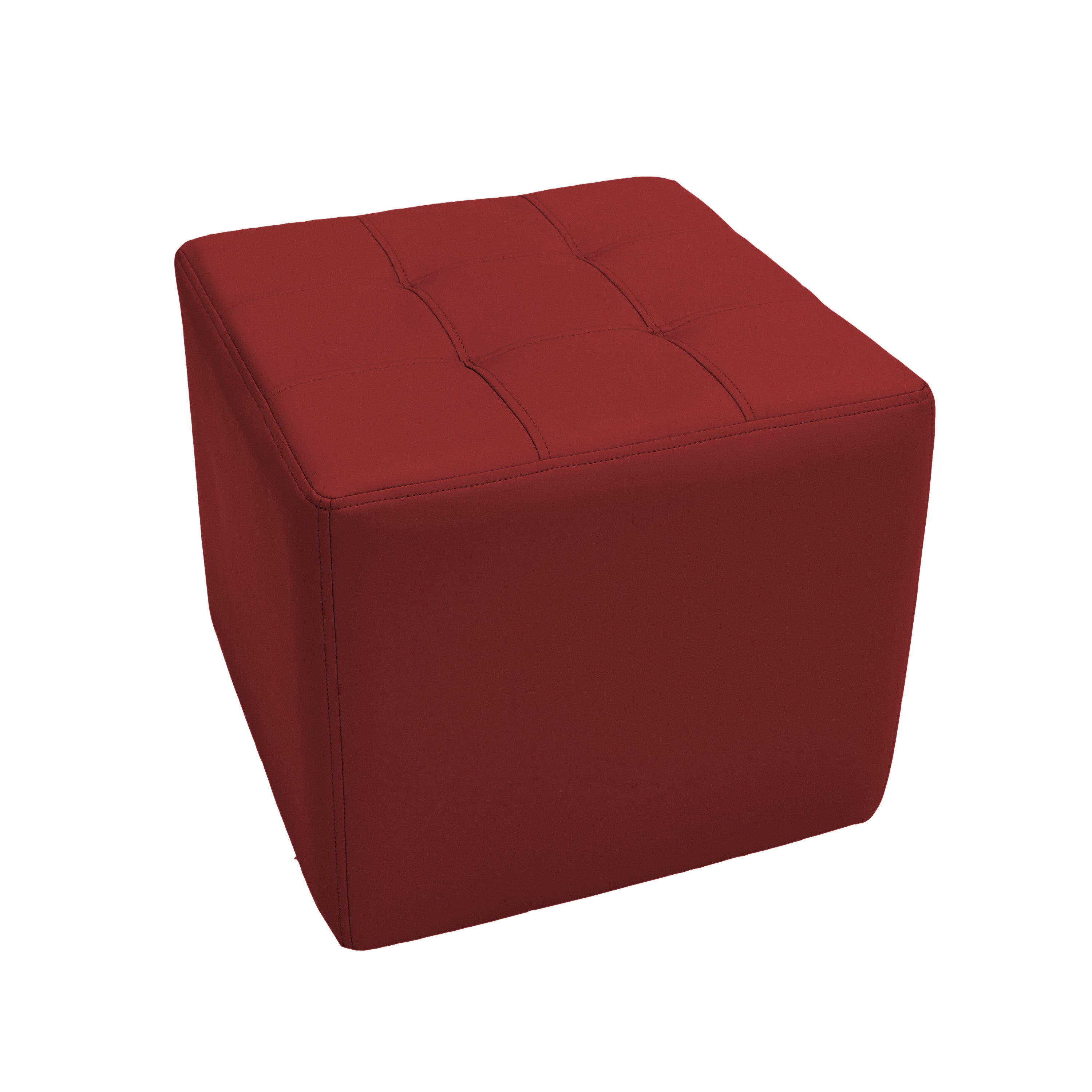 Tufted Square Ottoman 16" Height - Crimson