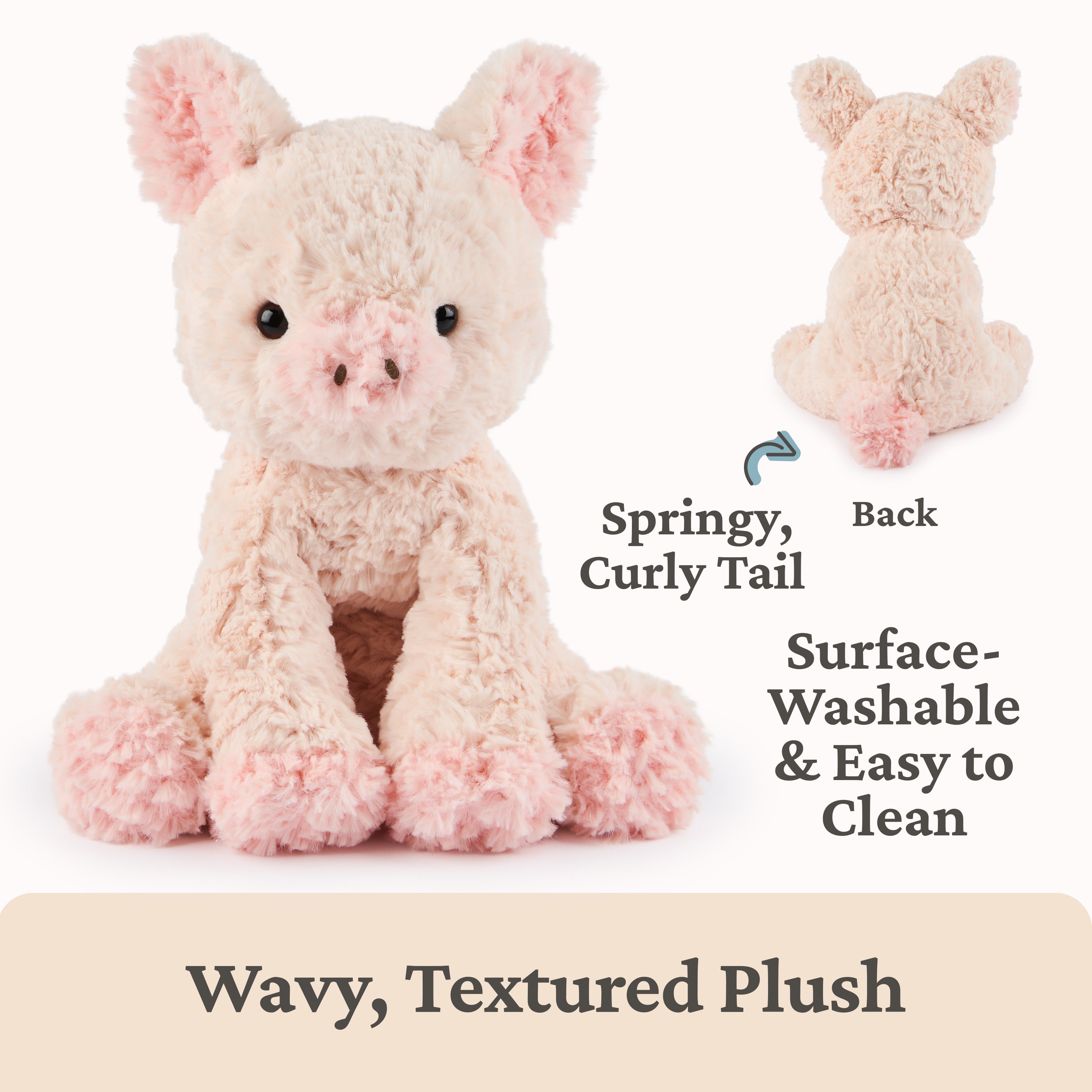 GUND Cozys Collection Pig Plush, Pig Stuffed Animal for Ages 1 and Up, Pink, 10”