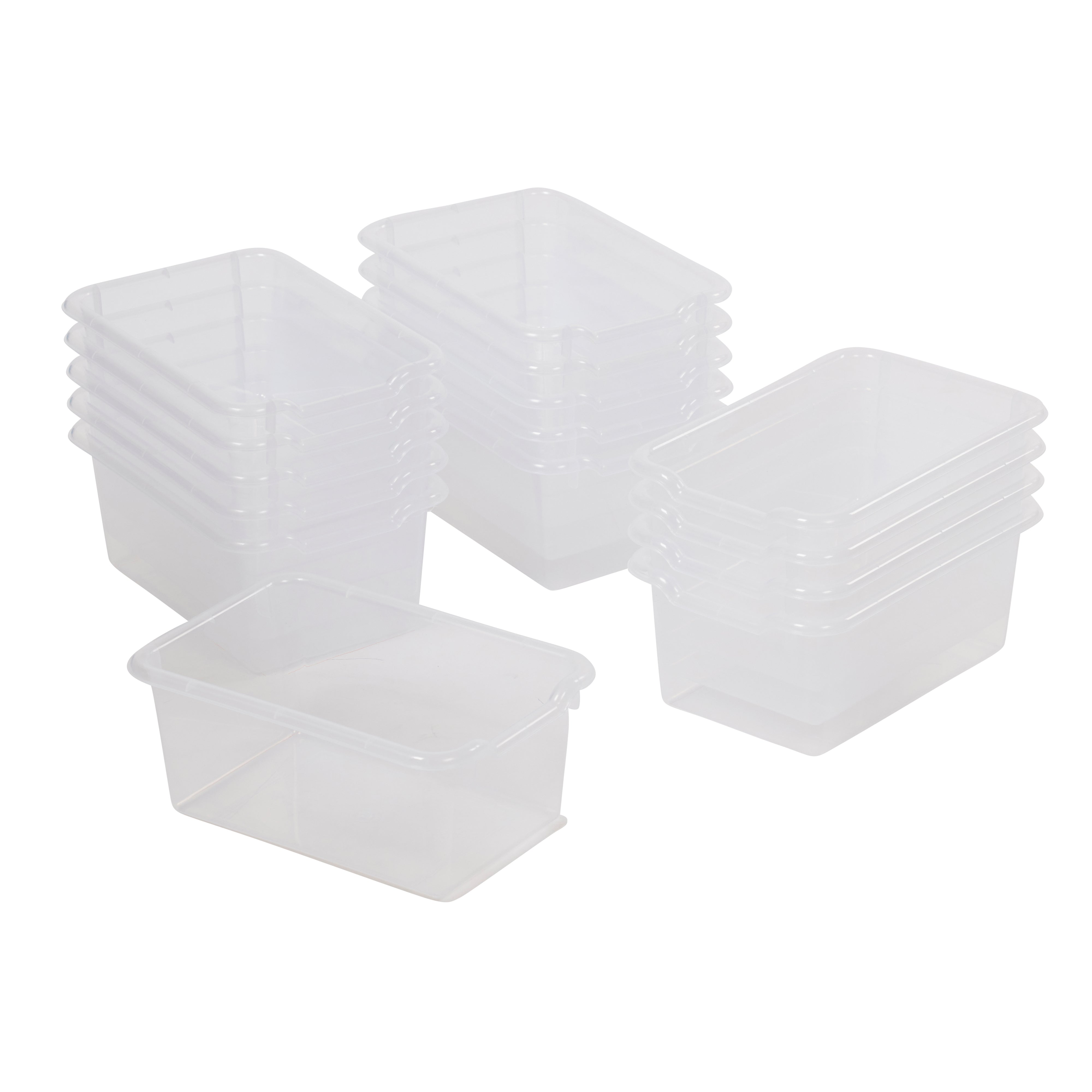 Scoop Front Storage Bins 15-Pack - Clear