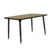 Adapte 30" x 48" Rectangle Thermofused Activity Table with Adjustable Tapered Legs - Pasadena Oak/Black