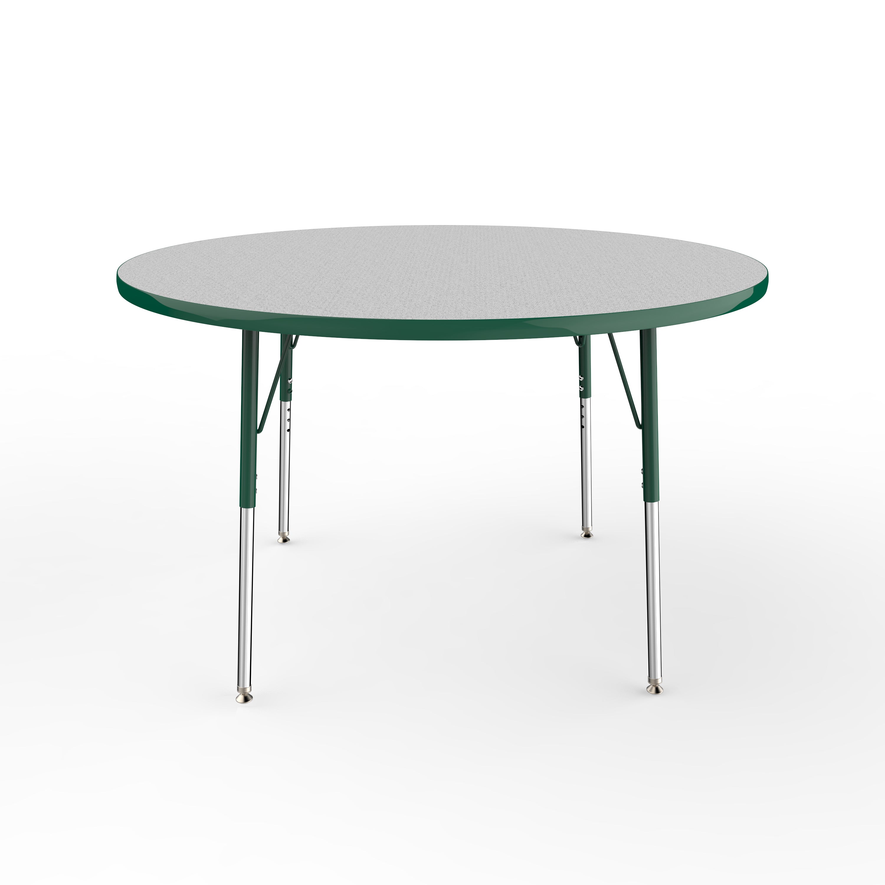 48" Round T-Molding Activity Table with Adjustable Standard Swivel Glide Legs - Gray/Green