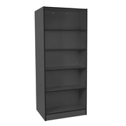 Laminate Double-Sided Bookcase 5-Shelf 72" Height - Black