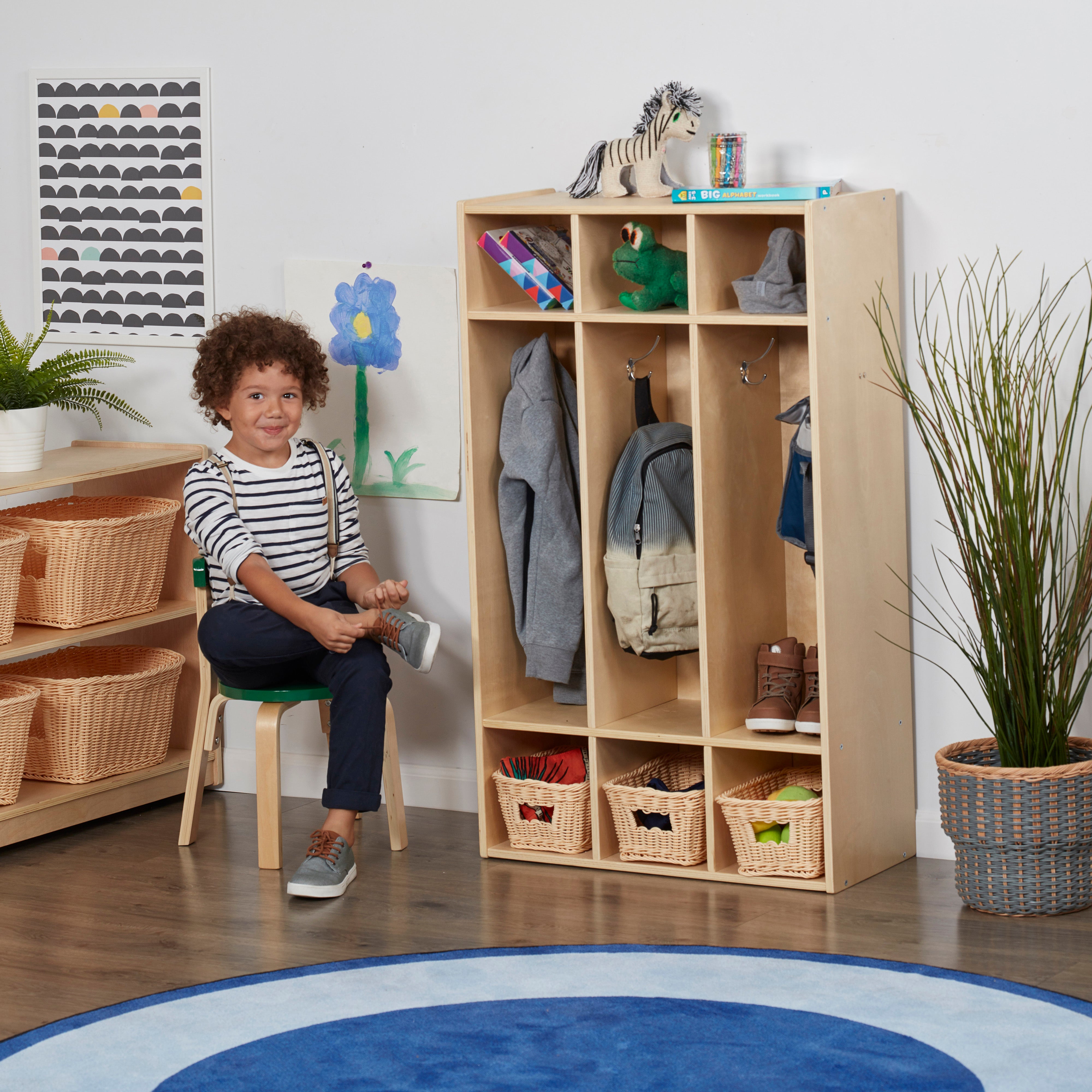 Streamline 3-Section Coat Locker - Natural