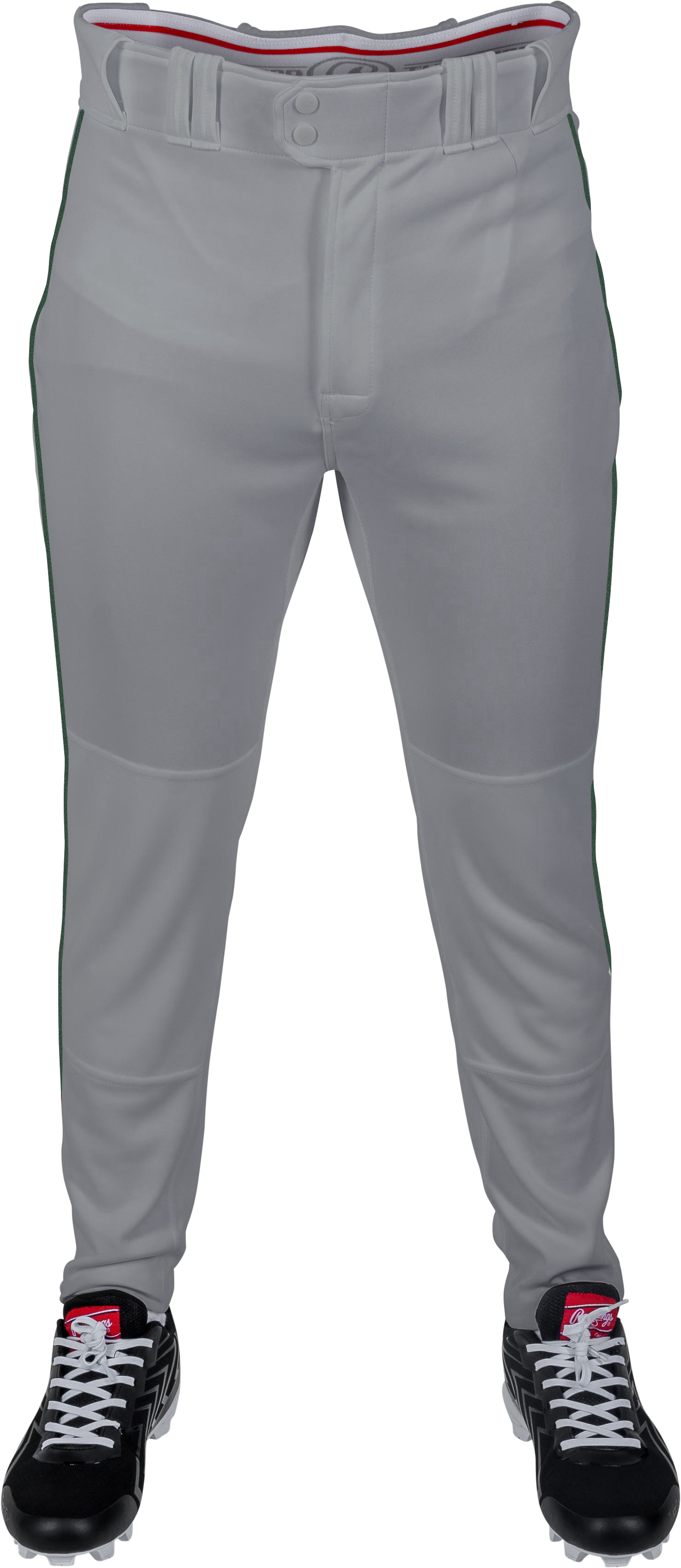 Rawlings Adult Plated Piped Pro Taper Fit Pant - Small - Blue Gray/Dark Green