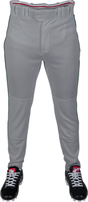 Rawlings Adult Plated Piped Pro Taper Fit Pant - Small - Blue Gray/Dark Green