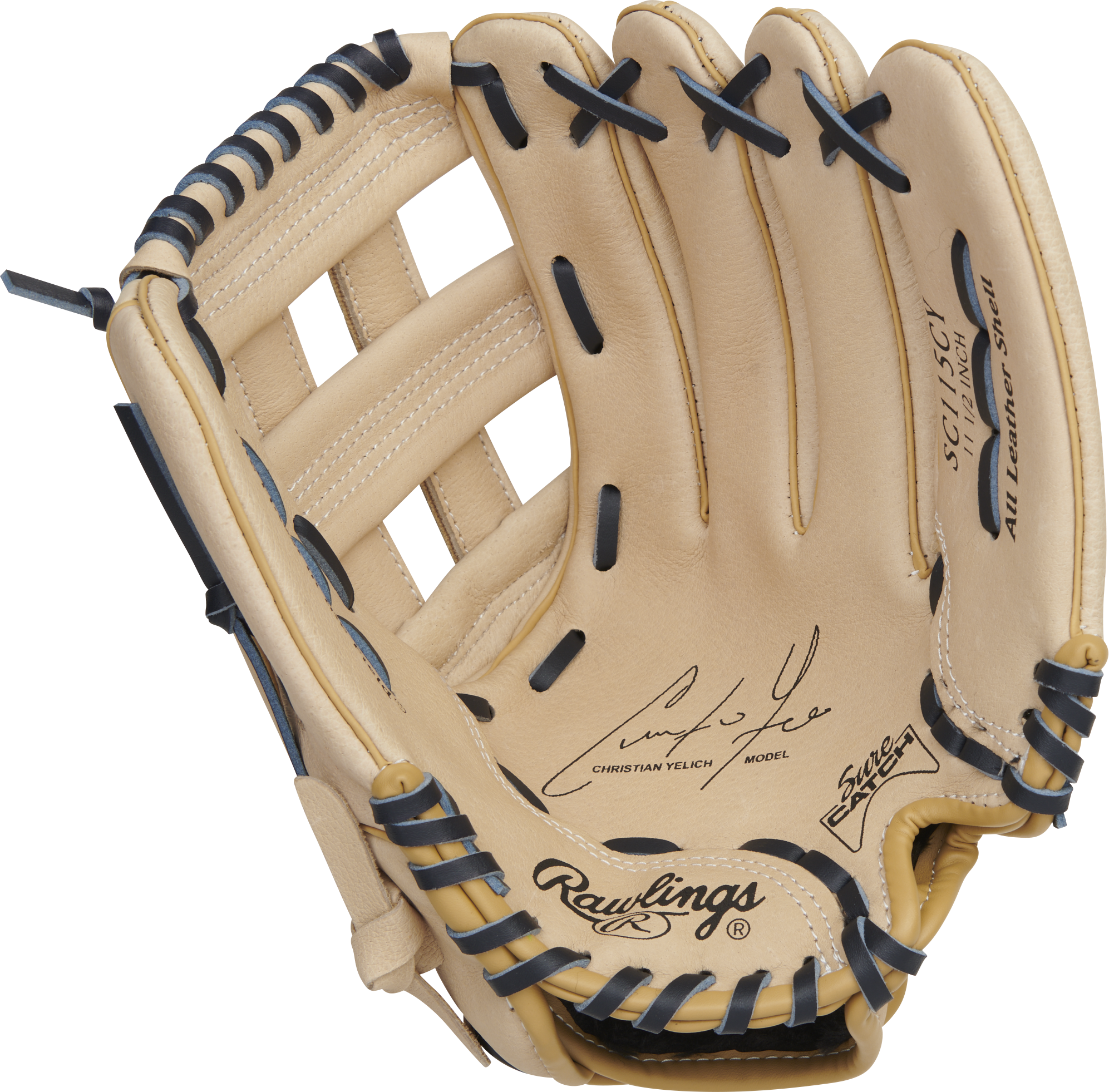 Rawlings Sure Catch Series Youth Christian Yelich Signature 11.5-Inch Baseball Glove  - Right Hand Thrower - Camel