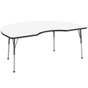 48" x 72" Kidney Dry-Erase Activity Table with Adjustable Standard Ball Glide Legs - Whiteboard/Black