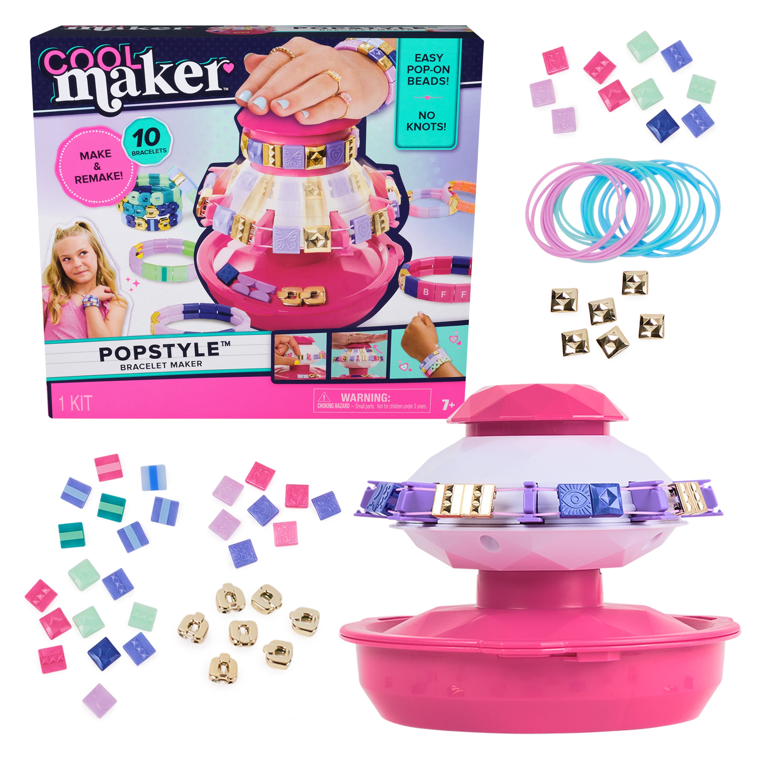 Cool Maker, PopStyle Bracelet Making Kit with 170 Beads, Make & Remake 10 Packaging May Vary, Arts and Crafts Kids Toys for Ages 7 and up