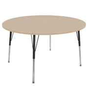 48" Round La Madera Activity Table with Standard Legs - Maple Grain/Black