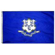 Connecticut State Flag 3x5 ft. Nylon SolarGuard Nyl-Glo 100% Made in USA to Official State Design Specifications.
